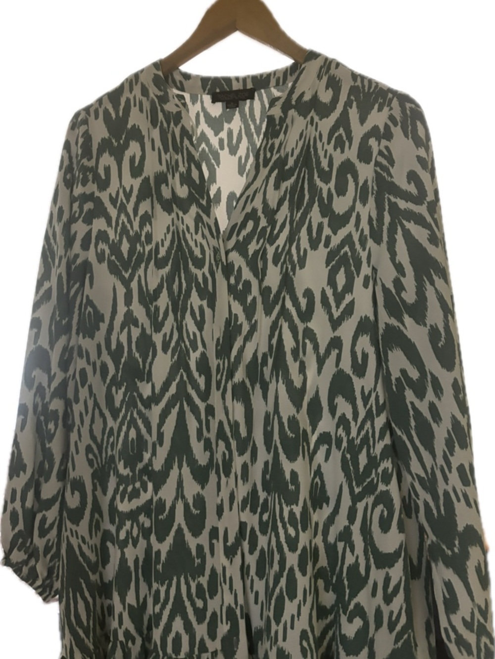 Rachel Zoe Teal and White Abstract Ikat dress